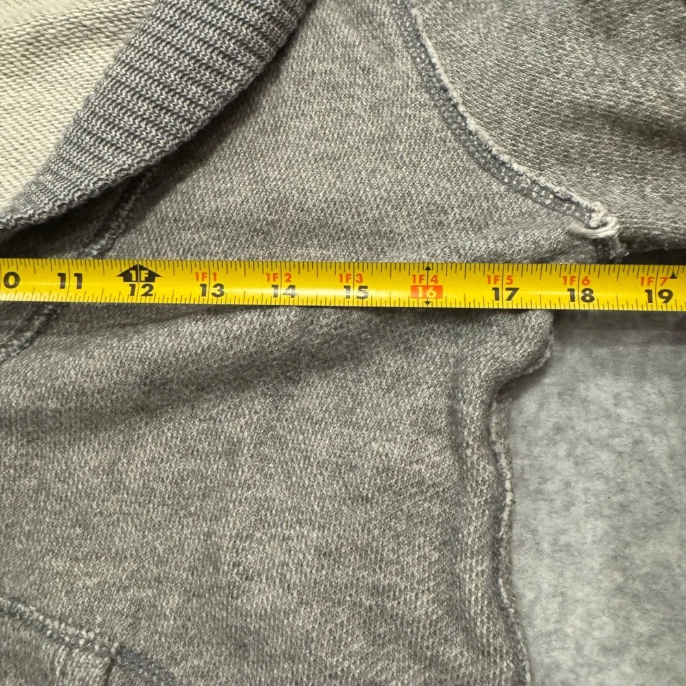 American Eagle Mens Shawl Collar Cardigan Gray Cotton French Terry Sweater M